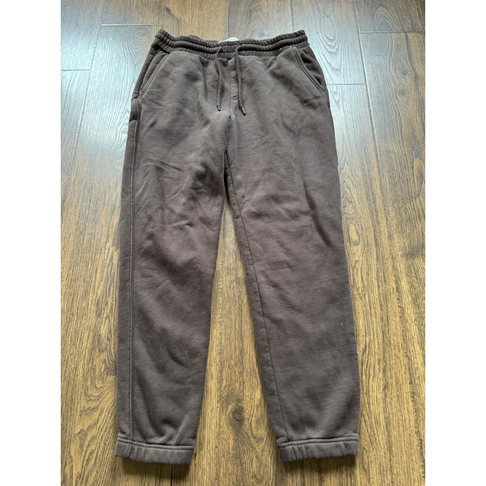 Hollister Relaxed Jogger Brown Fleece Sweatpants Mens Large Drawstring Cuffs